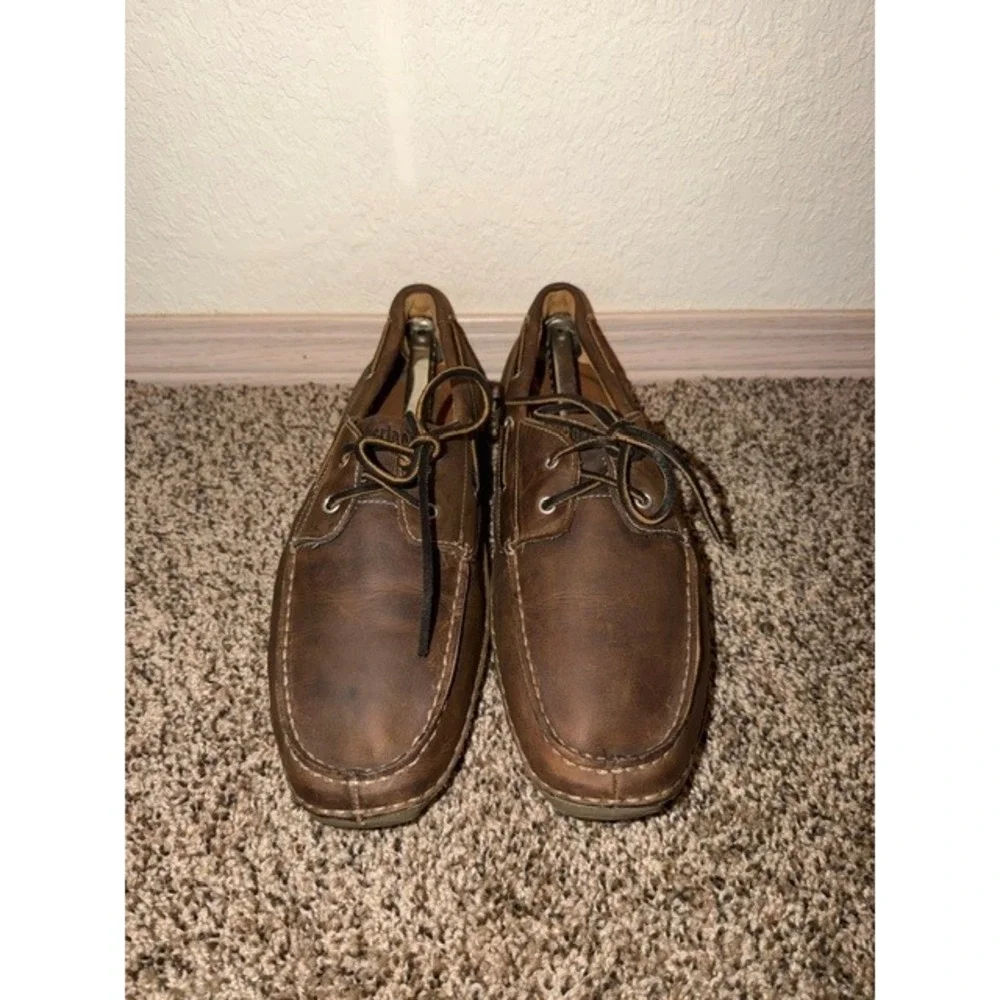 Timberland Mens Brown Leather Boat Shoes Loafers 74017 Size 11M